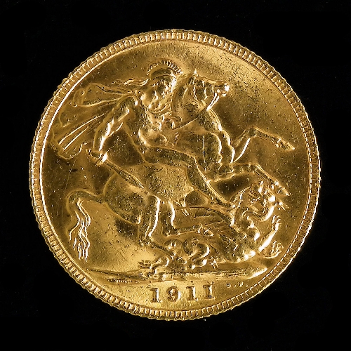 Two George V 1911 Sovereigns fine 15d43b