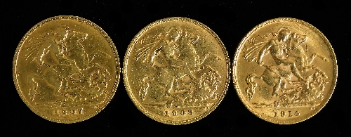 Three Half Sovereigns - Two Edward