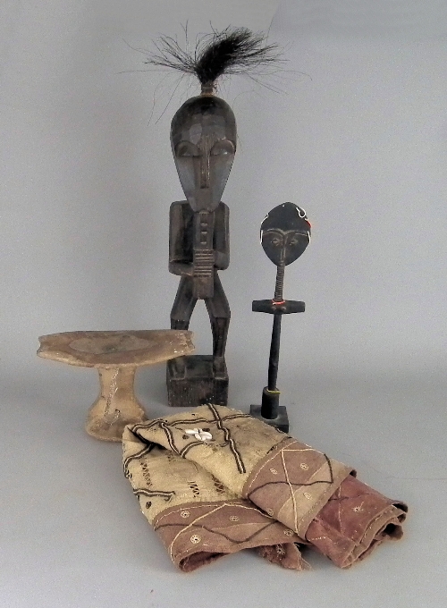 An African carved wood headrest