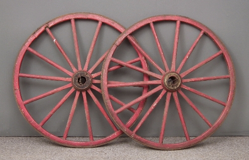 A pair of late 19th Century red painted