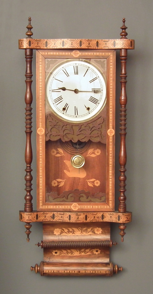 A 19th Century inlaid walnut cased 15d4e4