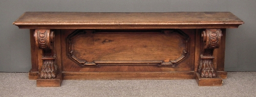 A walnut rectangular bench of 19th Century