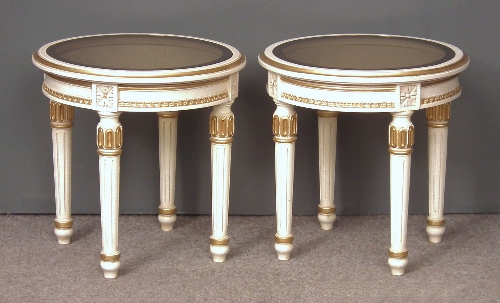 A pair of modern French cream and gilt