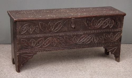 A 17th Century oak plank coffer 15d564
