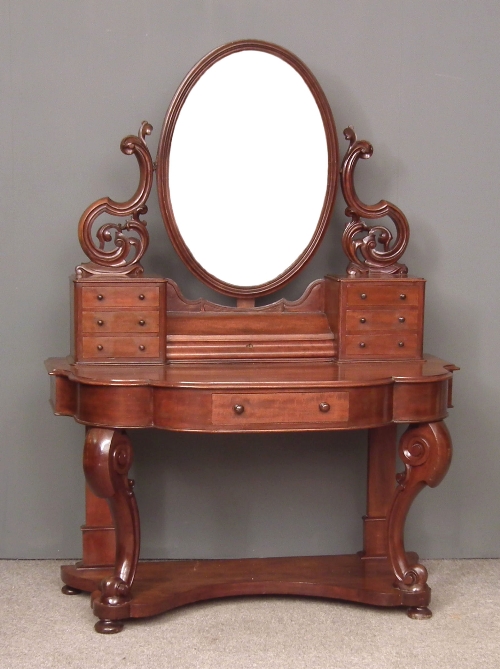 A Victorian figured mahogany bow-front