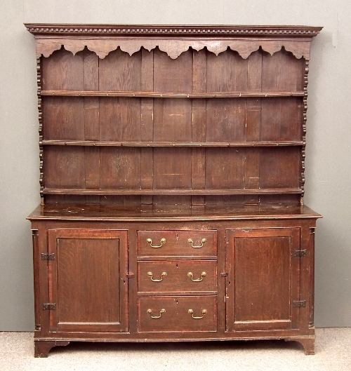An 18th Century panelled oak dresser