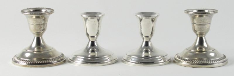 Two Pair of Sterling Candlesticksboth