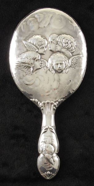 English Sterling Silver Hand Mirror Chester 15d5b4