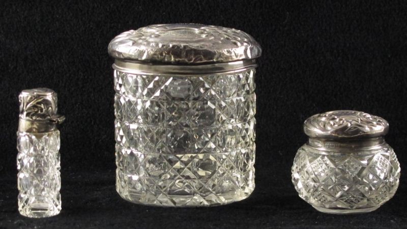 Group of 3 English Sterling Lidded 15d5bb