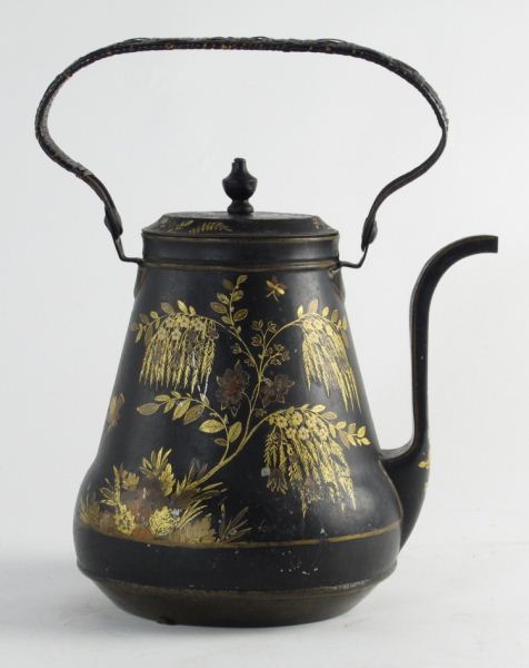 Antique Tole Teapotgraduated form