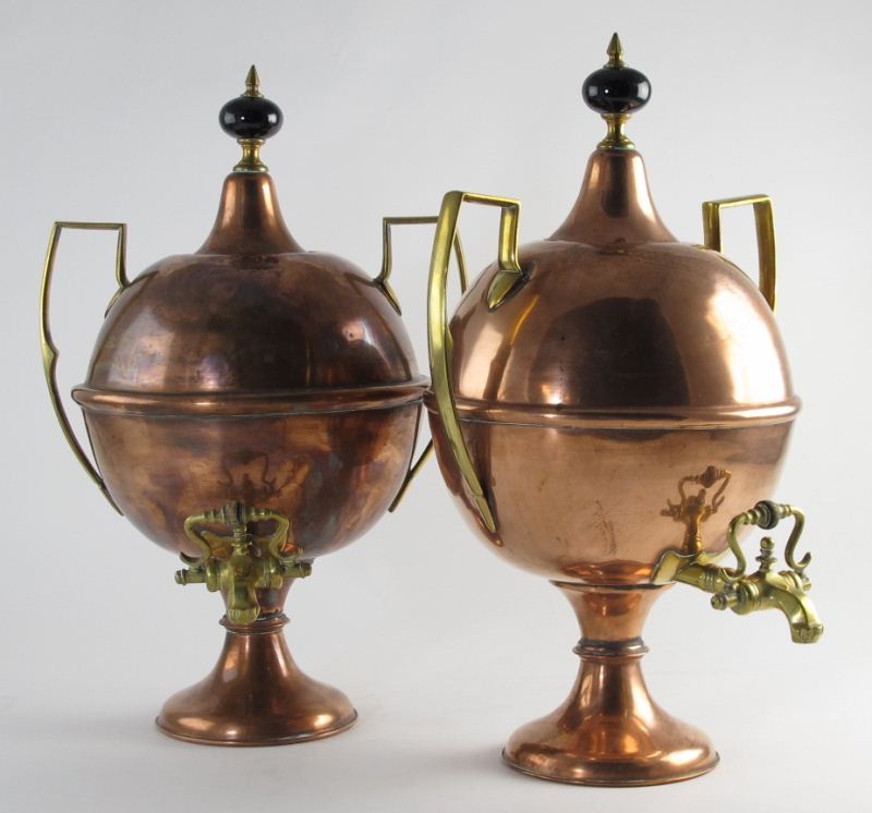 Pair of Antique Copper Dispenserslate