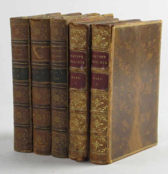  5 Antique Leather Bound Booksincluding  15d611