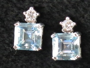 Pair of Blue Topaz and Diamond 15d643