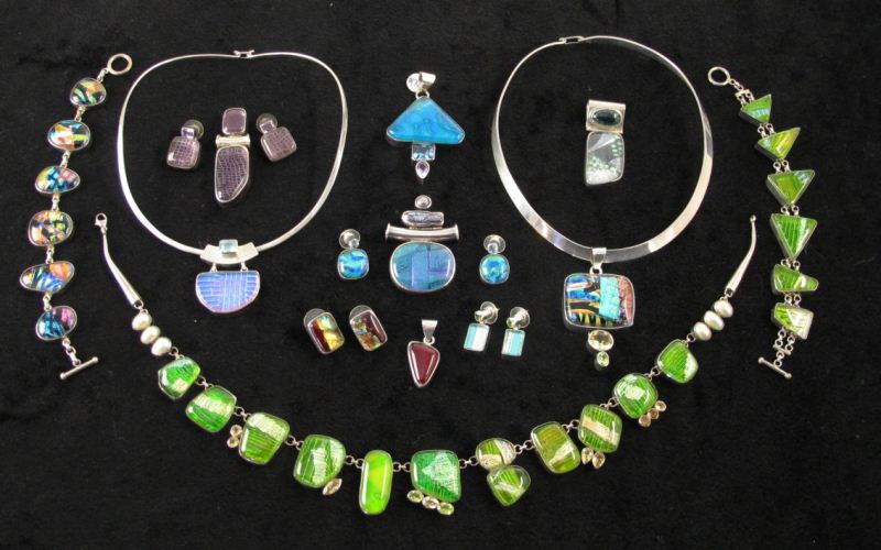 Grouping of Silver and Fused Glass 15d670
