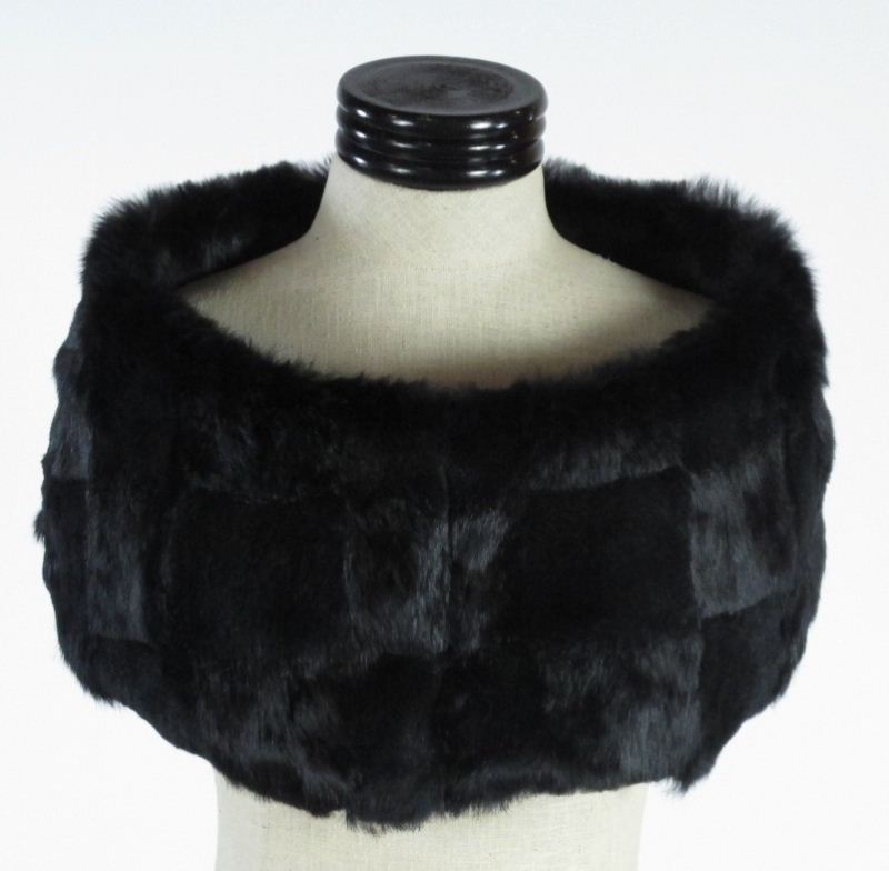 A Black Rabbit Fur Wrap Chaneldesigned 15d685