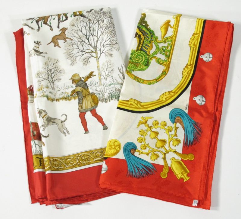 Two Silk Scarves Hermesthe first