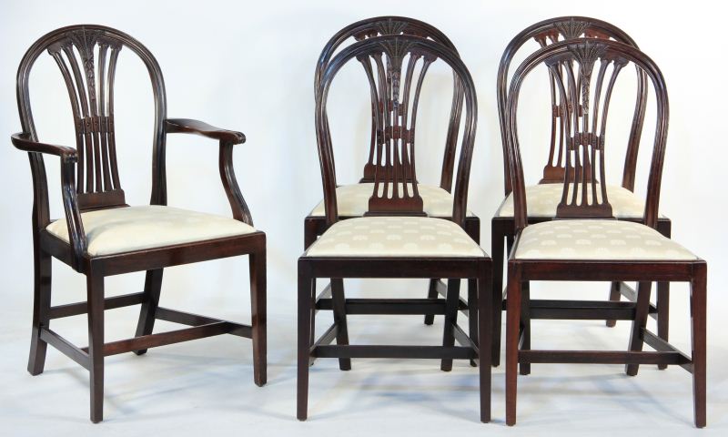 Five Rice Carved Dining Chairscirca 15d707