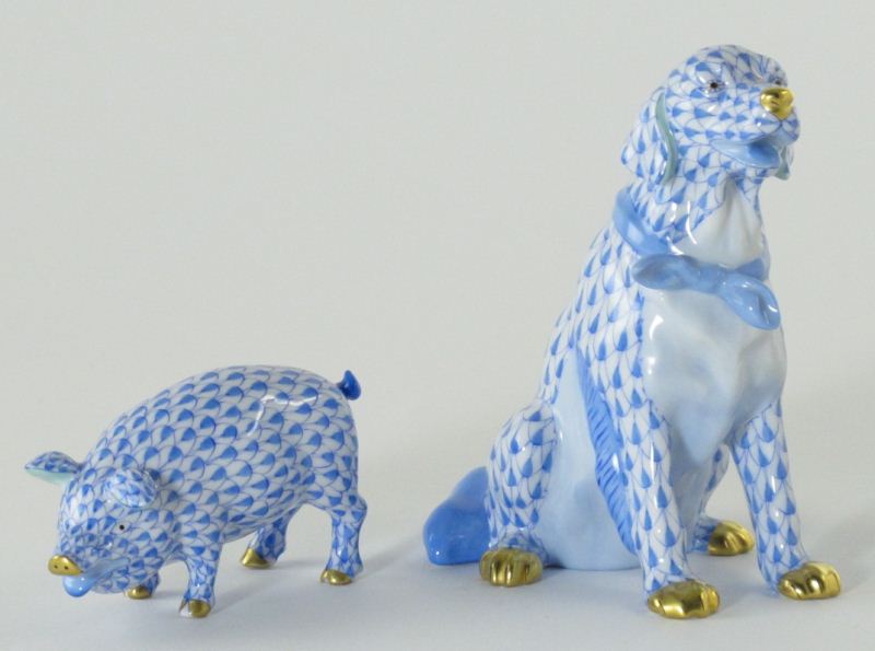 Herend Pig and Dog Figurineeach 15d718