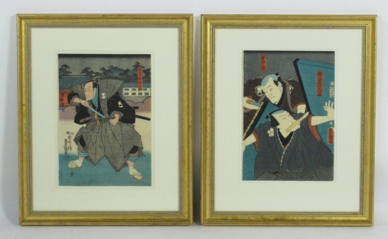 Toyokuni (19th century) Two Woodblock