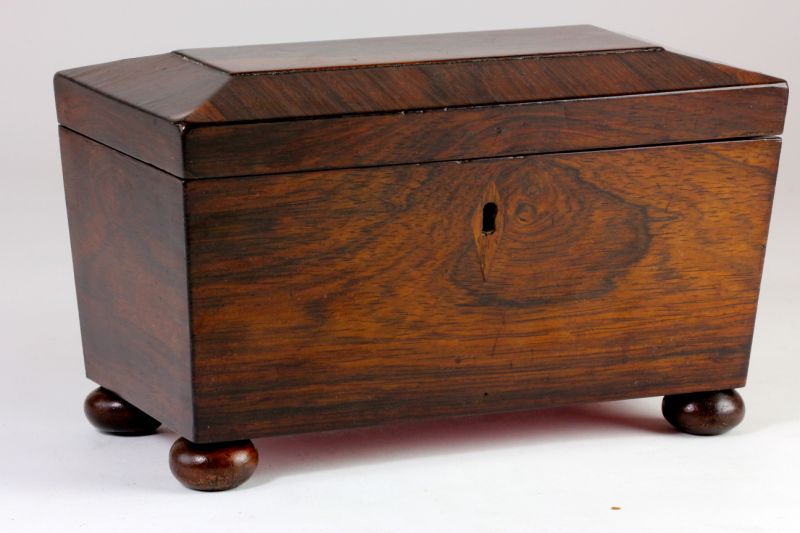 Antique English Rosewood Tea Caddycasket 15d75d