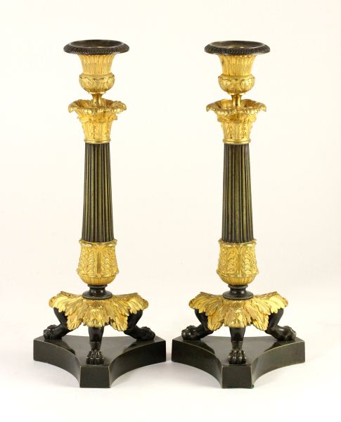 Pair of Neo-Classical Candle Sticksfluted
