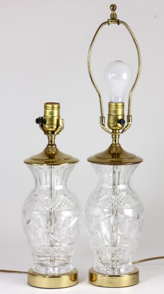 Pair of Waterford Crystal Table Lampsbrass