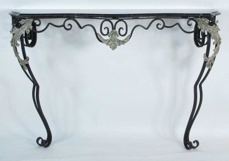 Iron and Marble Console Tablegreen