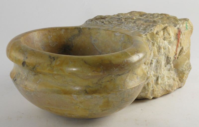 Carved Yellow Marble Mortarunusual