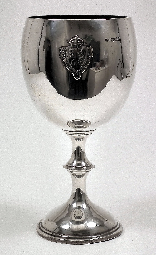 A Victorian silver cup the plain