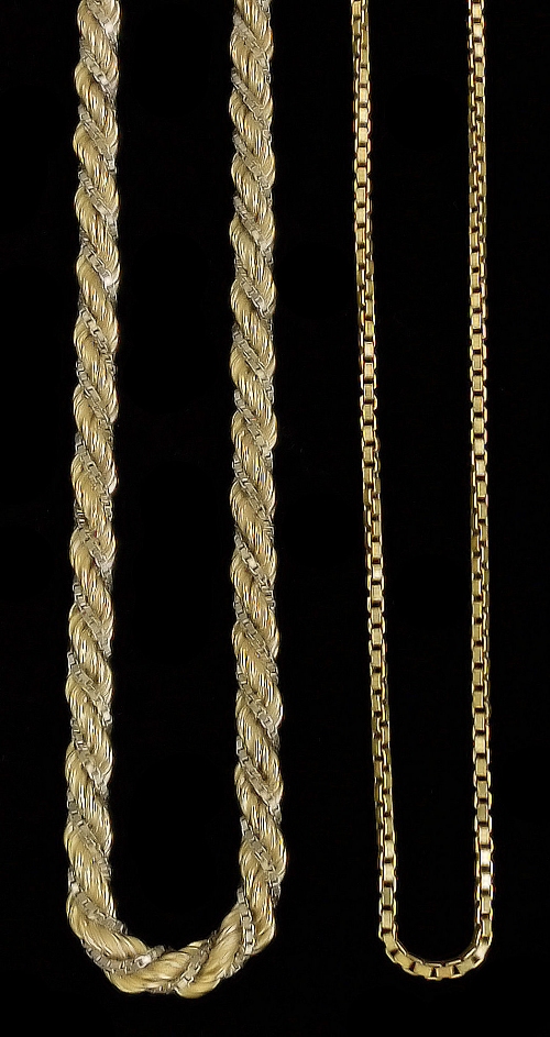 A modern 9ct gold white and yellow
