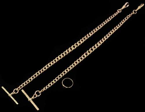Two 9ct rose gold graduated chain 15d7fe