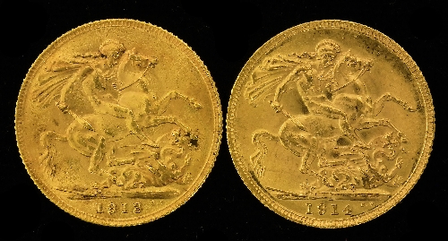 Two George V Sovereigns for 1913