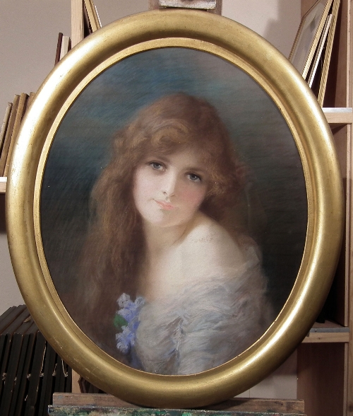 19th Century School Pastel portrait 15d84d