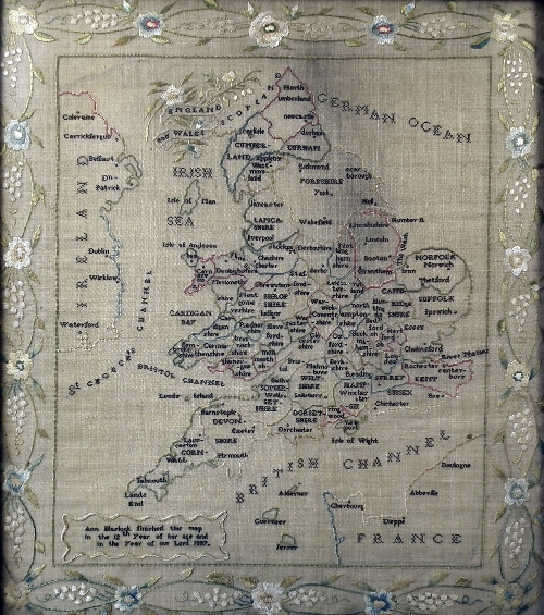 A William IV needlework ''Map''