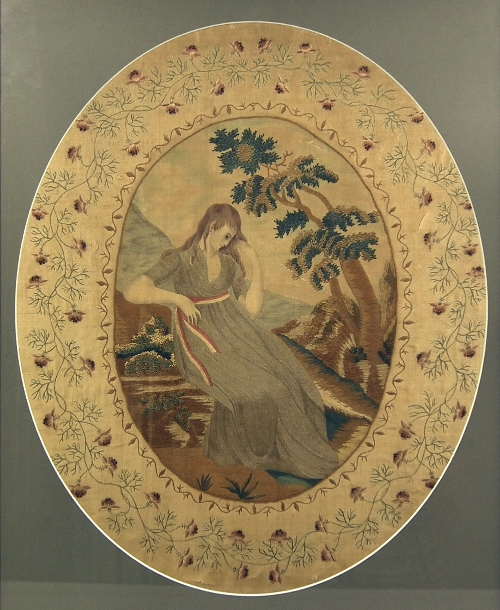 A late 18th Century silk needlework