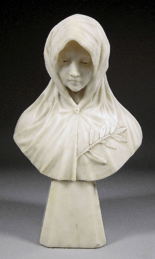 A 19th Century carved white marble