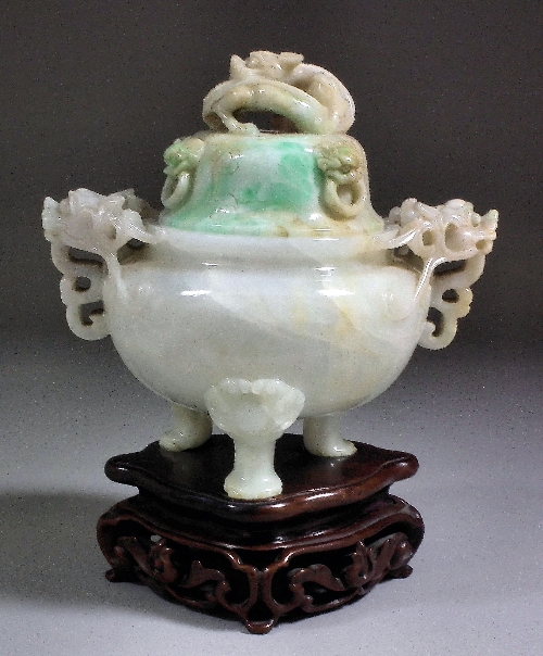 A Chinese pale green jadeite two handled 15d8f4