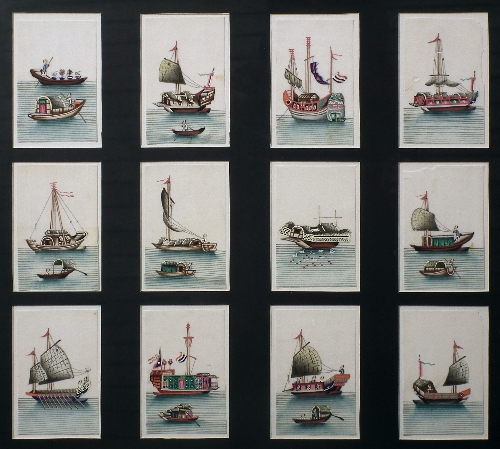 A set of twelve Chinese watercolours 15d909