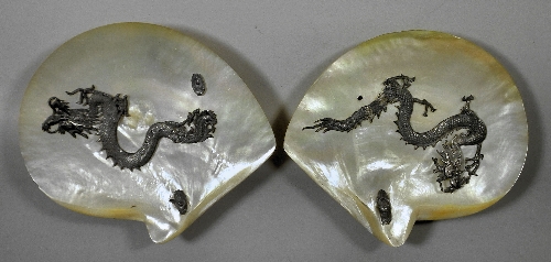 A pair of chinese mother of pearl