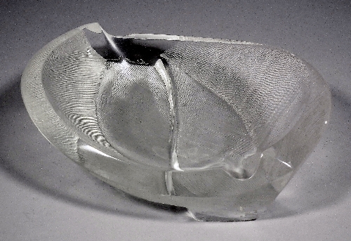 A Lalique cut-glass oval bowl of