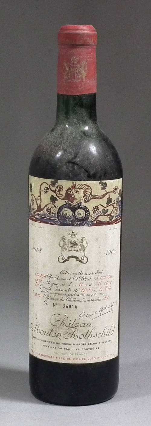 One bottle of 1968 Chateau Mouton Rothschild