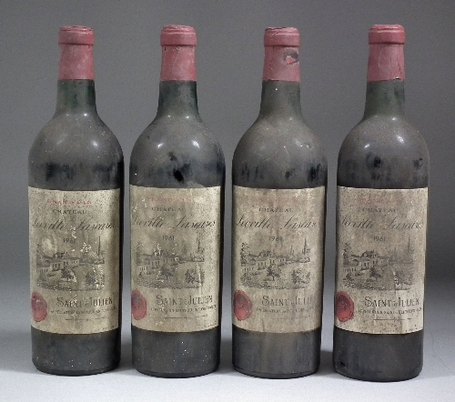 Four bottles of 1961 Chateau Leoville