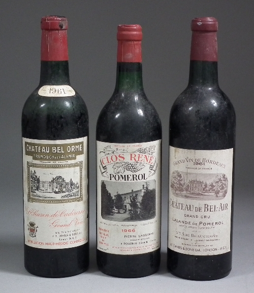 Five bottles of 1961 Chateau Bel 15d954
