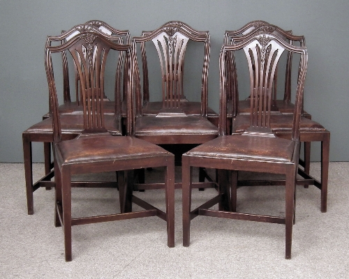 A set of eight 1920s mahogany dining