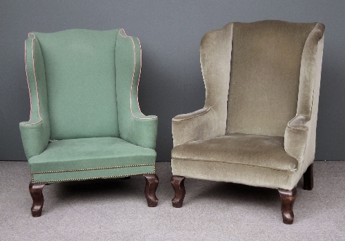 A pair of 1920s oak wing back easy 15d9a0