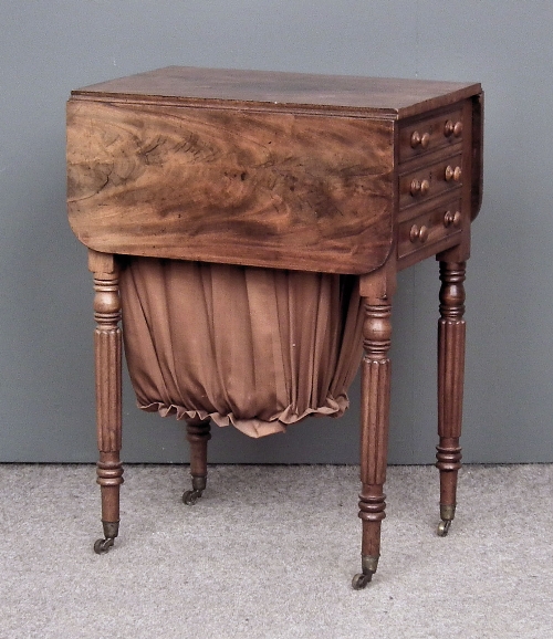 A George IV mahogany dropleaf work 15d9cc