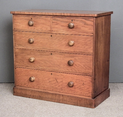 A Victorian figured mahogany chest of