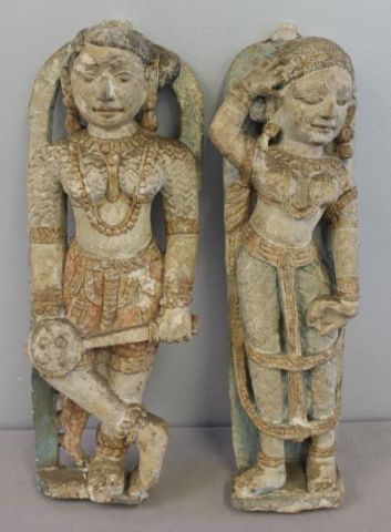 Pair of Carved or Cast Stone Indian 15d9f4