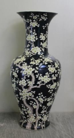 Large Signed Chinese Famille Noire Vase.Uncertain