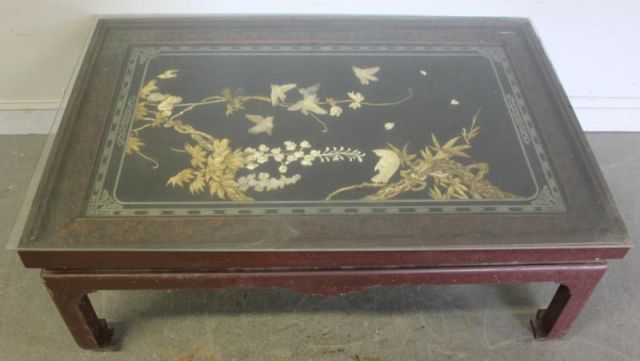 Oriental Coffee Table with Ivory